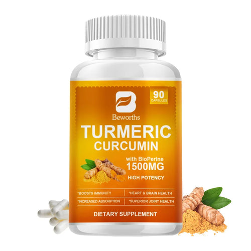 BEWORTHS 90 Pills Organic Turmeric Curcumin Supplement with Black